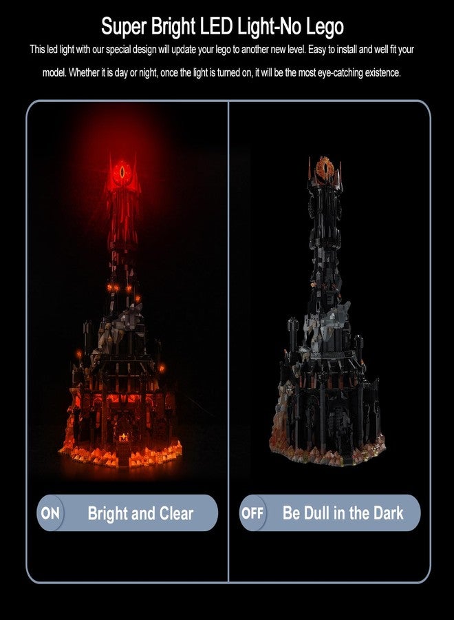 BrickBling LED Light Compatible with Lego Barad-dur Building Compatible with Lego 10333-No Bricks (RC Version Light) - Image 5
